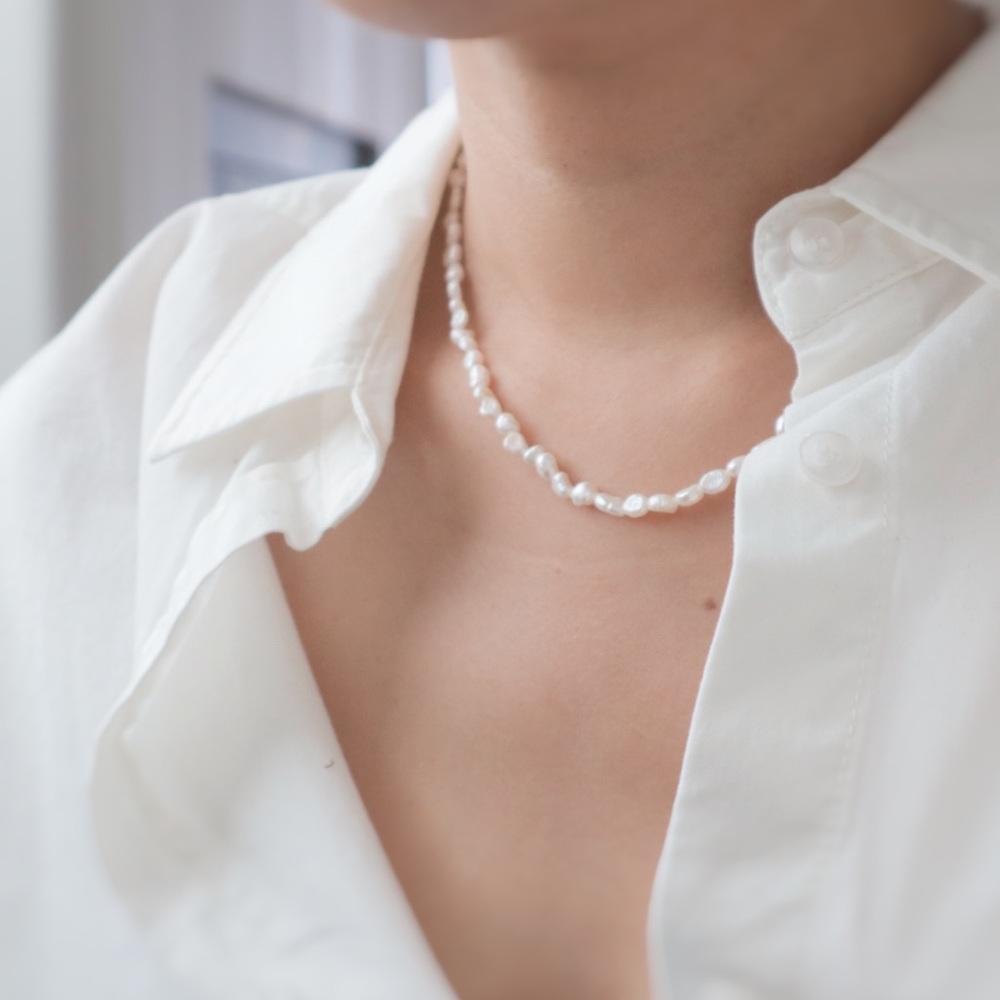 Freshwater Pearl Necklace, Pearl Necklace, Pearl Layering Necklace